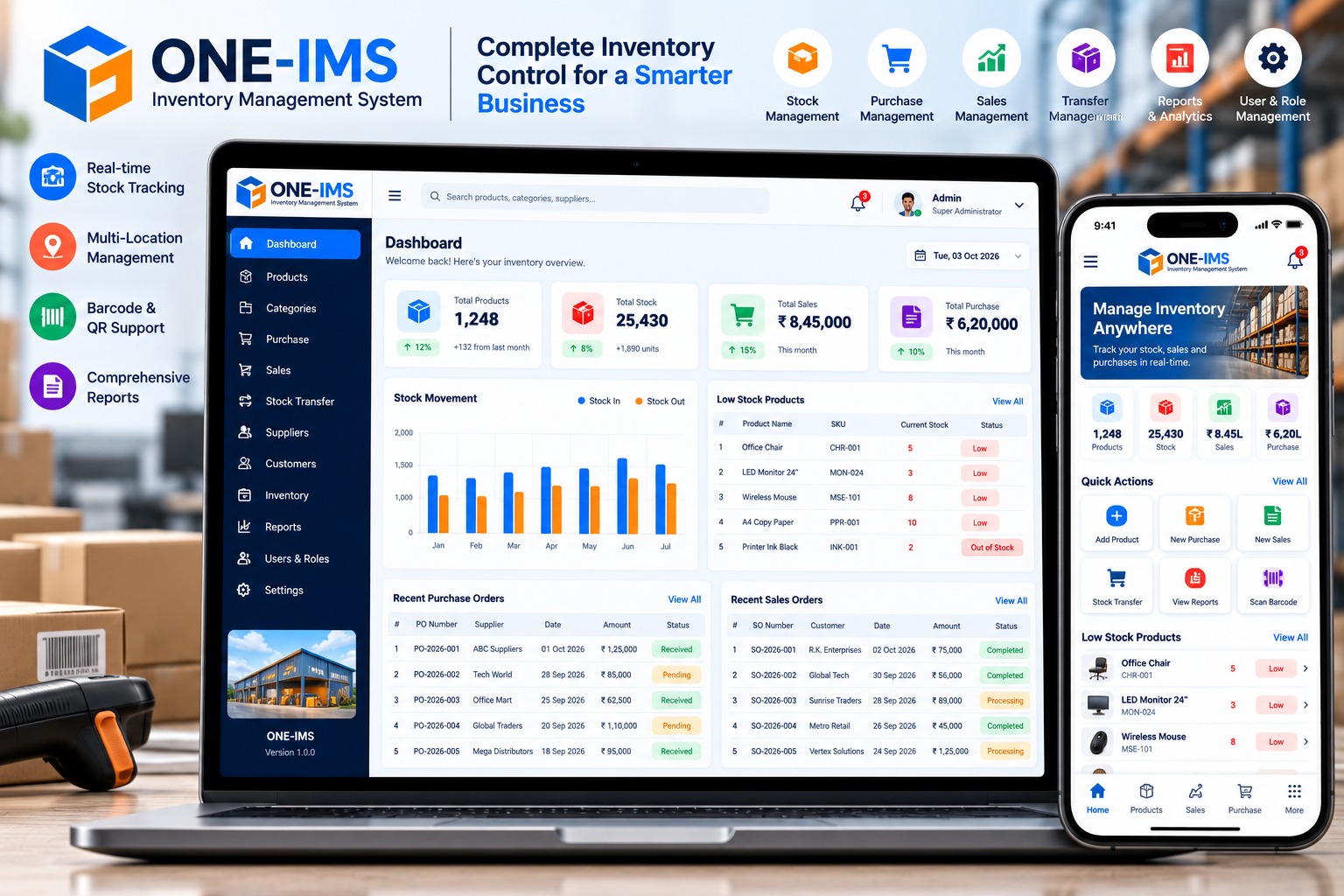 StockPro Inventory Management - Software Project by One App Technology