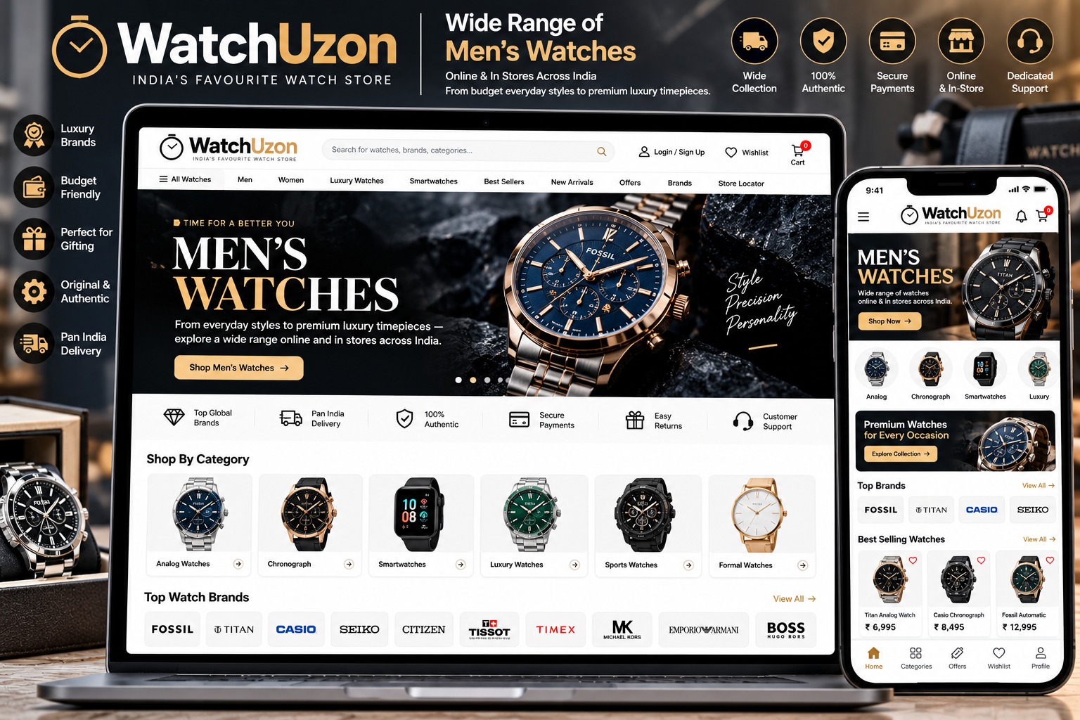 Watch Management Platform  - E-commerce by One App Technology